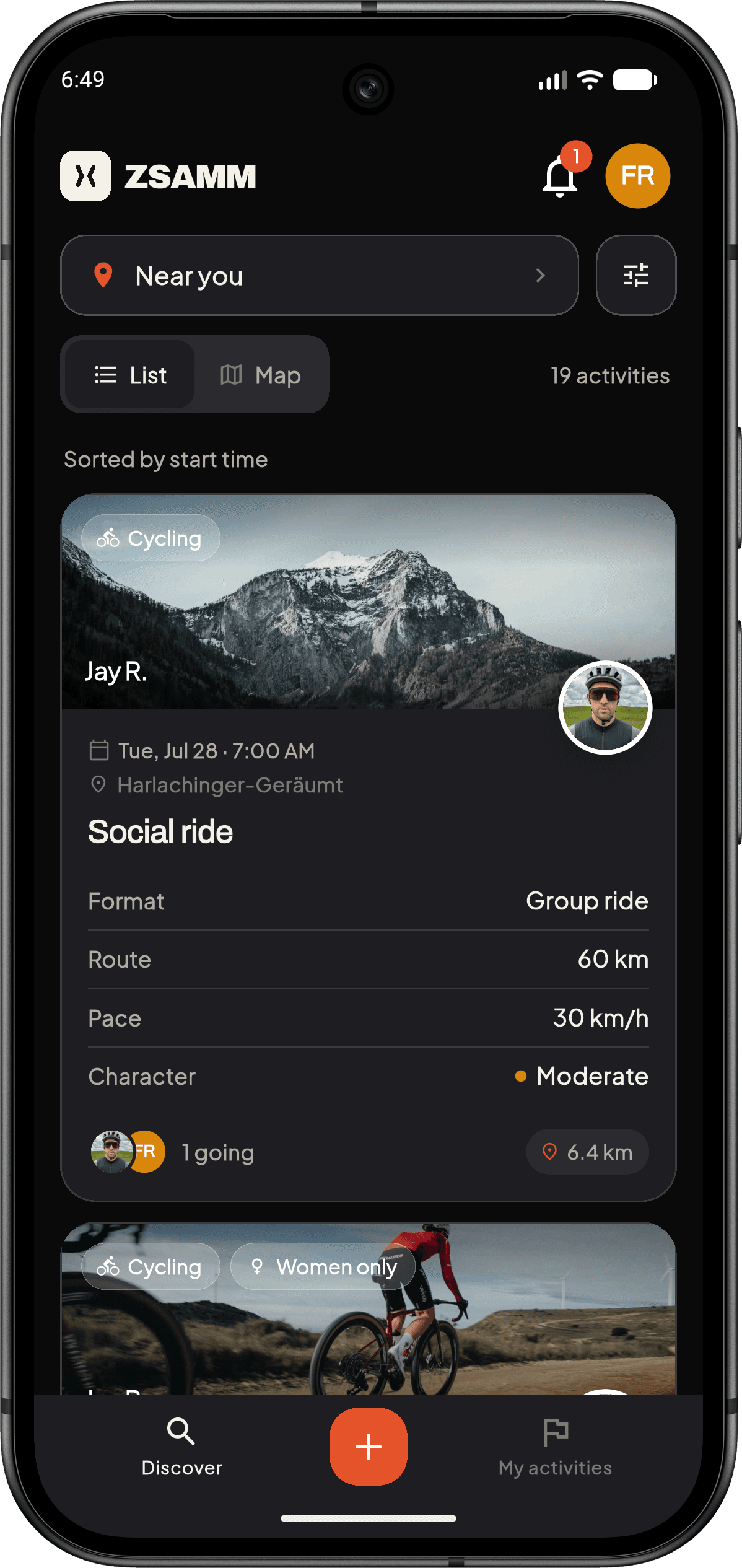 ZSAMM Discover — activities near you